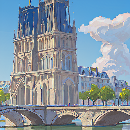 とてもフランスッぽい建物が建っている背景イラスト