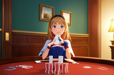 バカラで遊んでいる女性