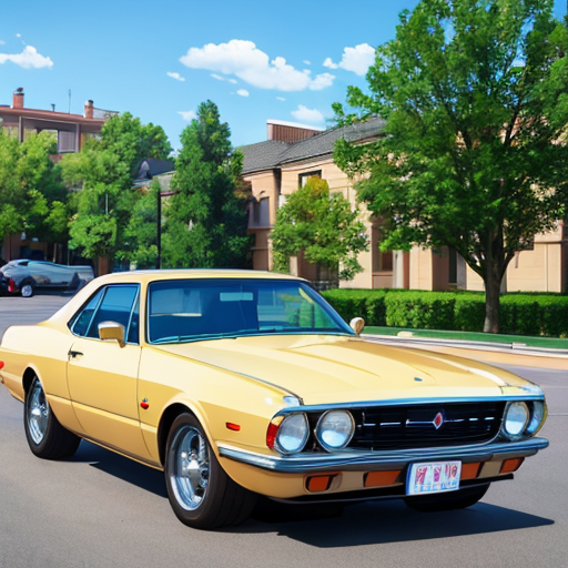 駐車場に止めてある一台の車