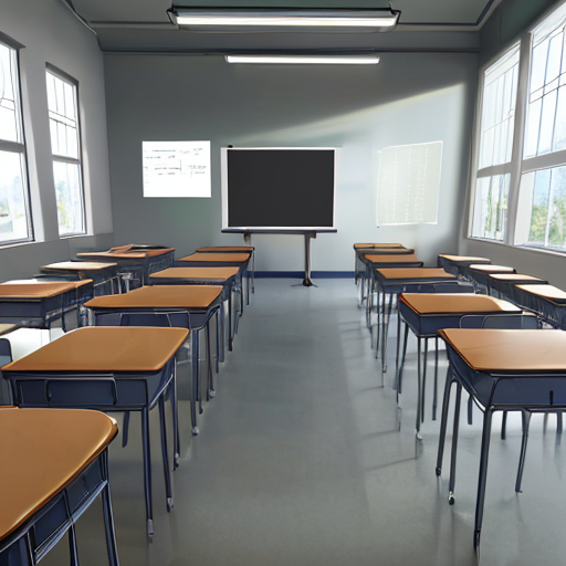 小さい黒板がある教室