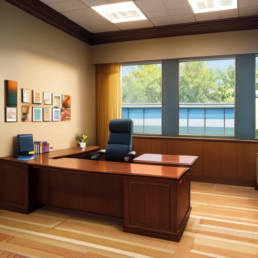 会社の社長室の背景