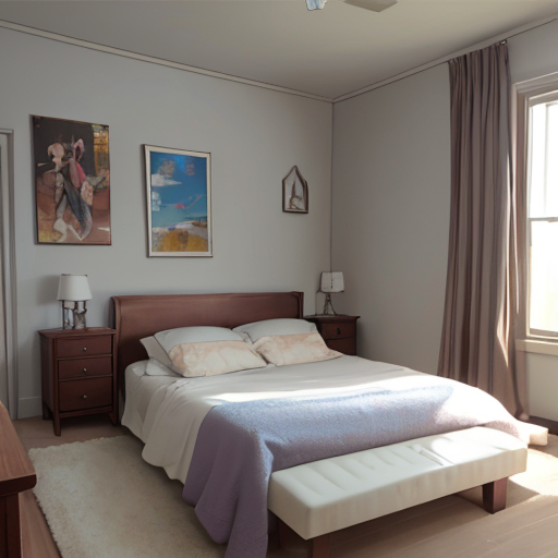 ダブルベッドの豪華な寝室の背景