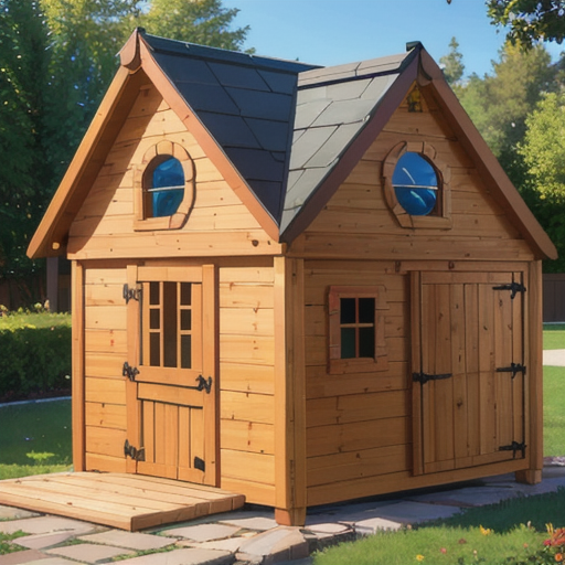 なかなか豪華な犬小屋のフリーイラスト画像