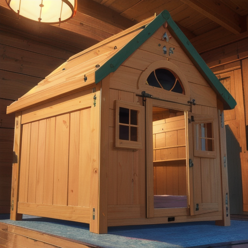 室内にあるかなりデカいっぽい犬小屋の建物背景画像