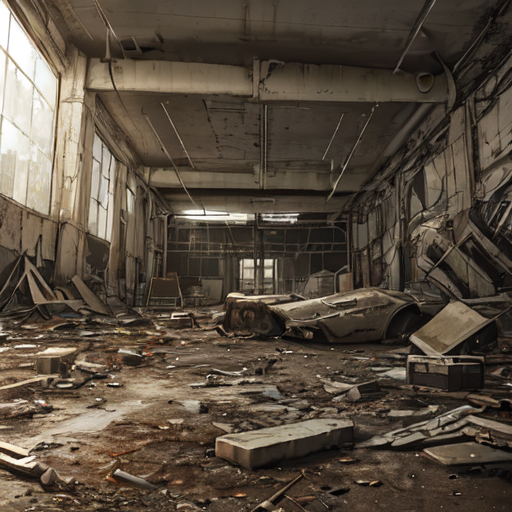 何年も人がはいってない廃屋のイラスト