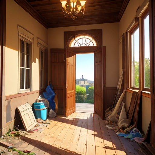 ゴミが散乱している人がすんでいなさそうなゴミ屋敷