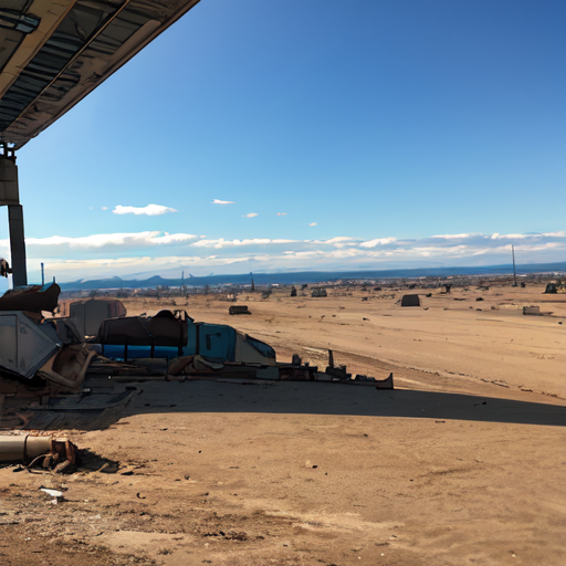 荒れ果てた砂漠のような街並み