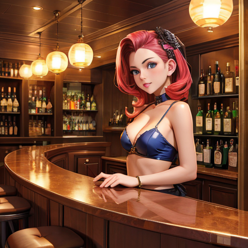 いろんなお酒が置いてあるガールズバー