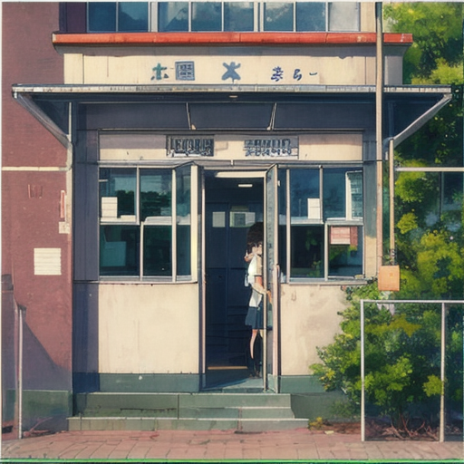 女学生が一人見える学校内の背景