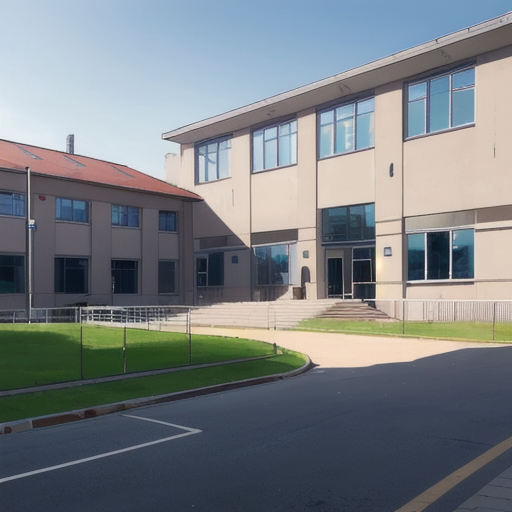 学校の外観のフリーイラスト画像